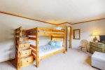Guest bedroom features twin over twin bunks 